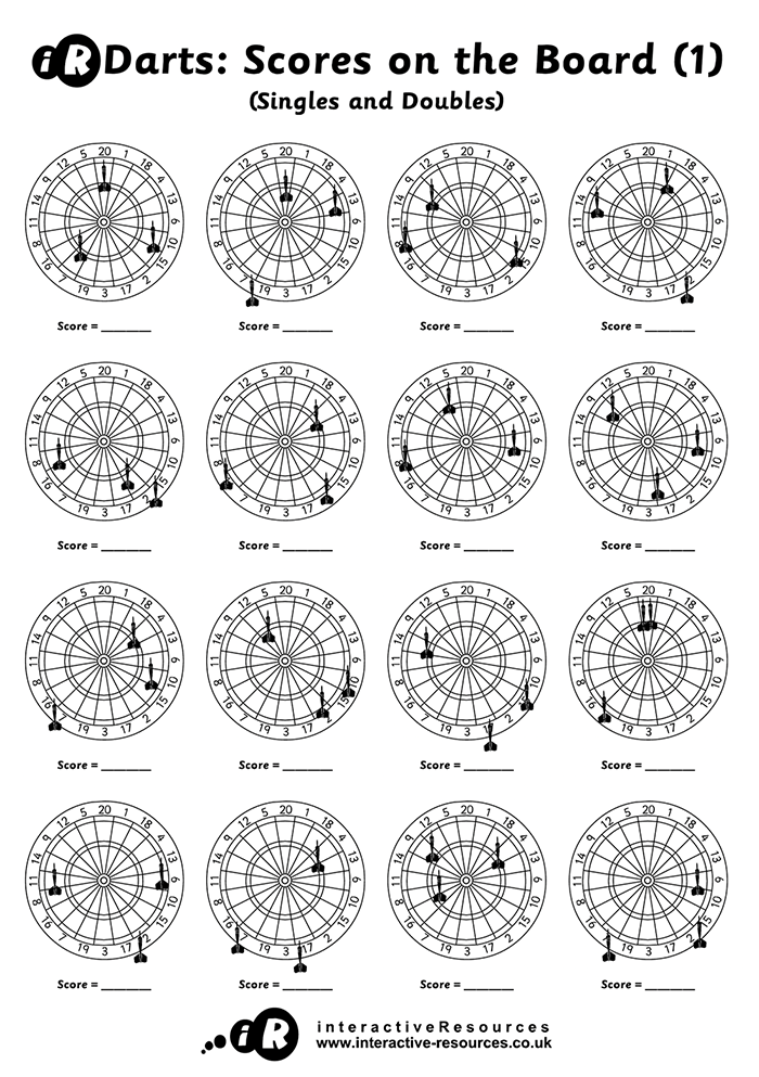 Darts: Scores on the Board (Singles and Doubles)