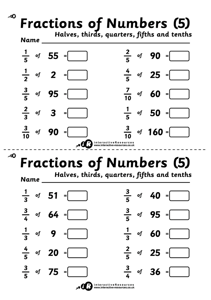 Fractions of Numbers (5)
