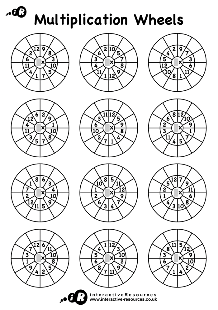 Multiplication Wheels - Shuffled
