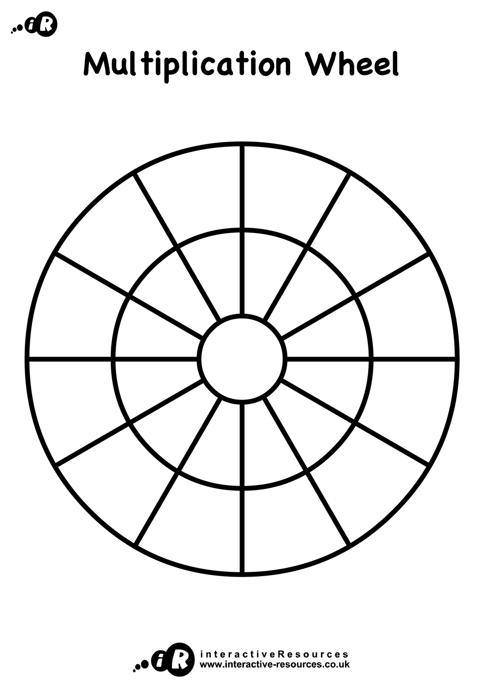 Blank Multiplication Wheel